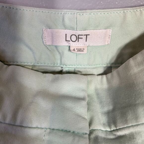 LOFT The Riviera Mint Green Chino Shorts Classic Summer Casual Size 4 - Picture 3 of 7